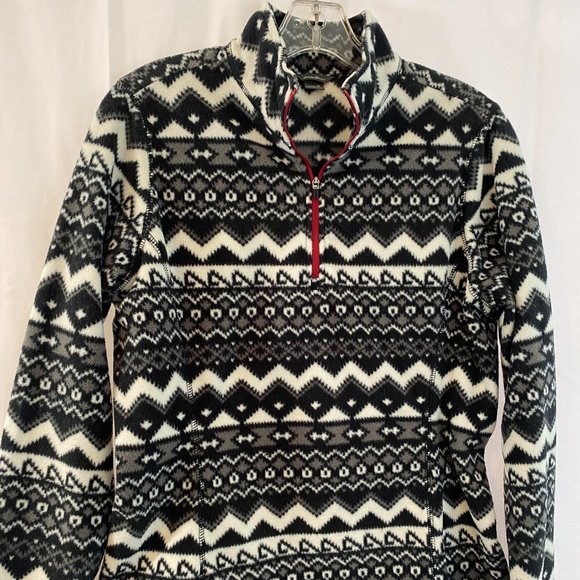 SOLD Eddie Bauer Designer Print Long Sleeve 1/4 Zip Pullover Top NWOT - Picture 11 of 12